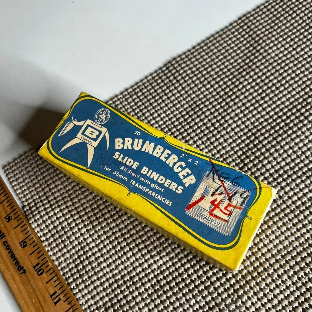Vintage Brumberger No. 1156 Steel 2x2 Slide Binders with Glass 35mm 20 Sets